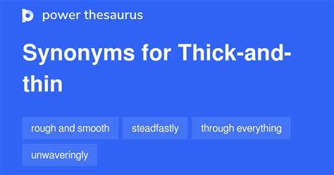 synonyms for thick|synonym for thick and thin.